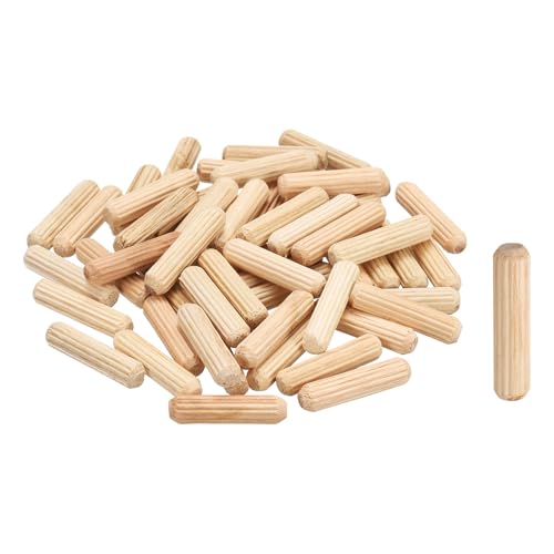 MECCANIXITY Wooden Dowel Pins 1/4"x 1" (6mm x 25mm) Straight Dowel Rods Wood Fluted Dowels Rods for Crafts Furniture DIY Hardwood Count 50 - size: 1/4"x 1" (6mm x 25mm)