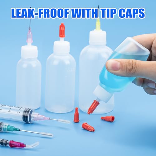 Glue Syringe Needle Tip Squeeze Bottles (1mL-100mL) and 14G-25G Blunt Tip - size: 1ml-3ml-5ml-10ml-20ml-30ml-50ml-100ml