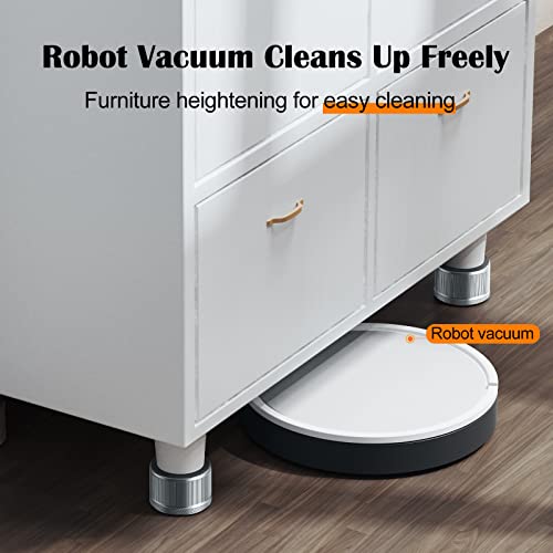 Adjustable Bed Risers 0.9-1.7in, Metal Furniture Riser for Table-Gray 4 Pcs - color: Grey