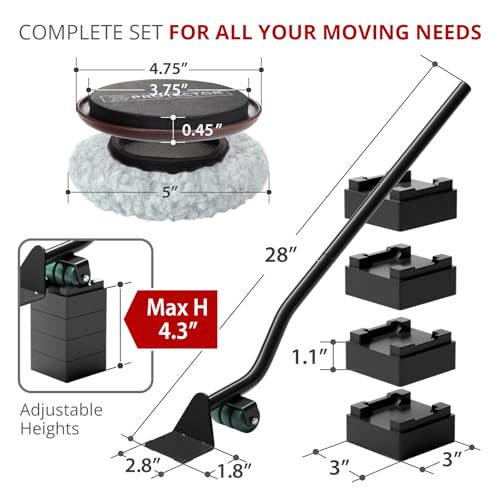 X-Protector Multi-Surface Furniture Sliders & Furniture Lifter Tool Set - size: Lifter + 4+4 Pack 5 in (Grey)