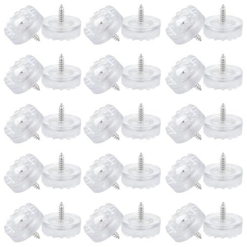 PATIKIL 0.9 Inch Screw-On Rubber Feet for Furniture, 32 Pcs Non Slip Furniture Pads Chair Glides Table Leg Protectors for Hardwood Floor Cutting Board Electronics, Clear - color: Clear, size: 0.9 Inch
