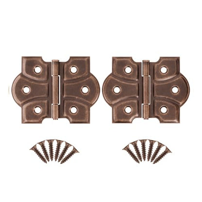 Antique Copper Butterfly Hinges with Removable Pin - Pack of 2 - Surface Mount Cabinet Door Hinges - UA-261-HAC (1) - color: Antique Copper