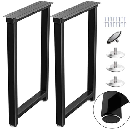 TOCRETOARE Metal Table Legs Heavy Duty, 28”H x 18”W, Metal Furniture Legs for Dining Desk Bench and Coffee Table, Industrial Black DIY Iron Bench Legs, Set of 2 - color: Rectangle, size: 28"Hx18"W