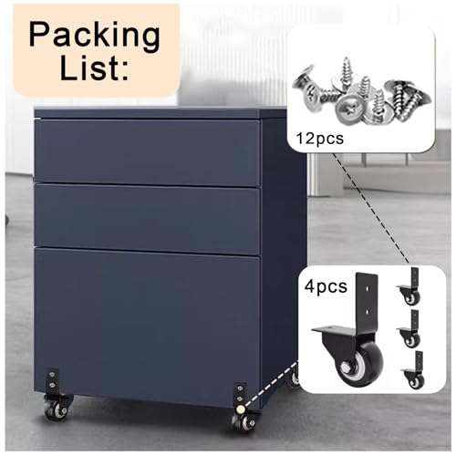 1.5 inch L-Shaped Caster Wheel, 4-Pack Side Mount Directional Casters