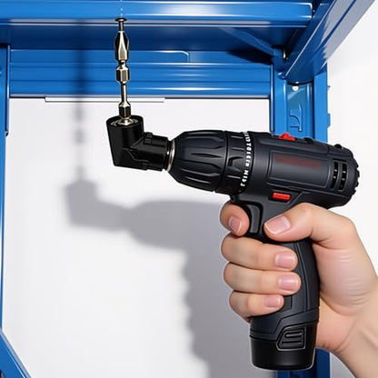 105 Degree Right Steel Angle Driver, Angle Extension Screwdriver Drill with 1/4 Drive Hex Bit, Angled Bit Drill Tool(Black) - color: Black