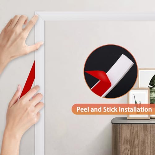 QDYMXUN Peel and Stick Chair Rail Panel Molding, 480''L x 0.9''W Strong Self Adhesive TPE Wall Moulding Trim for Home DIY Decoration (Paintable White) - size: 480''L x 0.9''W