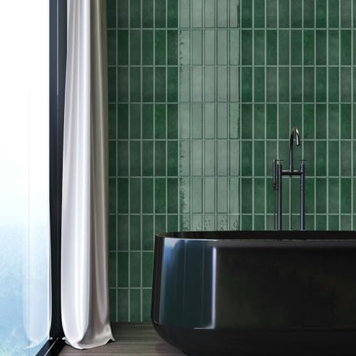 Peel and Stick Tile，New Upgrade Thicker Design Self Adhesive 12" x 12" Large Premium Peel and Stick Backsplash for Kitchen (Forest Green). - color: Forest Green