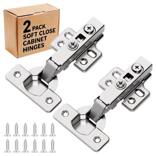 2Pcs Frameless Soft Close Full Overlay Cabinet Hinges - color: Full Overlay, size: 1 Pair