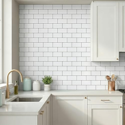 Arttown Peel and Stick 3D Wall Backsplash, 10-Sheet, 12" × 12" White - color: White, size: 10PC 12"x12"