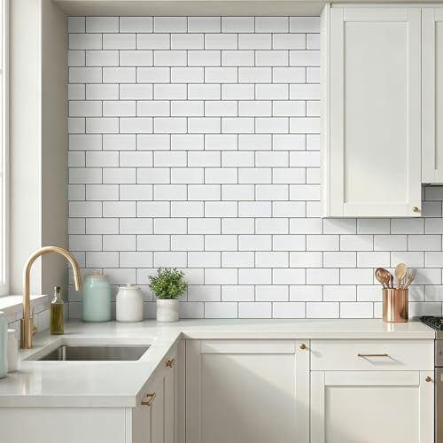 Arttown Peel and Stick 3D Wall Backsplash, 10-Sheet, 12" × 12" White - color: White, size: 10PC 12"x12"