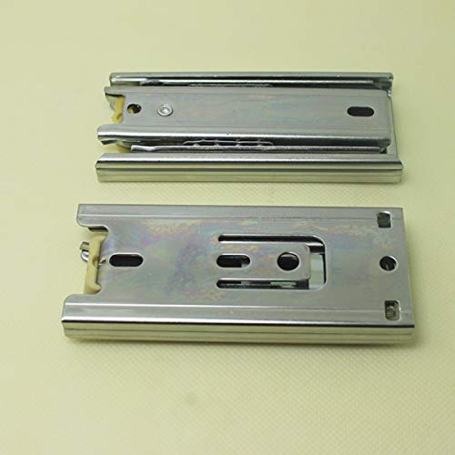 3-fold Full Extension Ball Bearing Drawer Slides 4.5cm Width Drawer Slides Rail 1 Pair (4 Inch) - size: 4 Inch