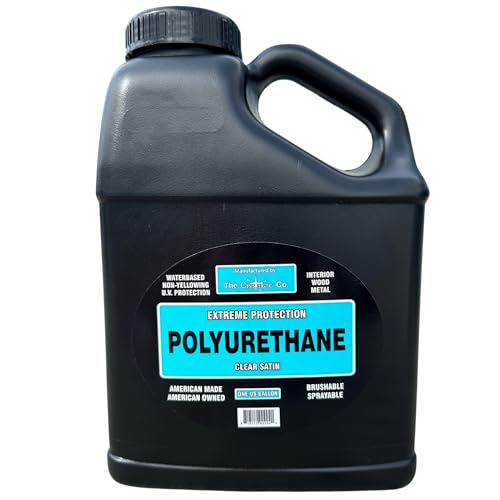 CrystaLac Extreme Protection Water Based Polyurethane (Satin, Gallon): Self Leveling, Non Yellowing, Brush or Spray, UV Protection, Low Odor, Water Clean Up, Durable & Scratch Resistant. - color: Satin, size: Gallon