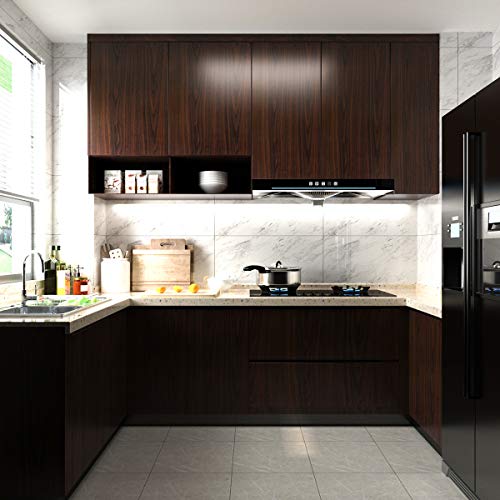 48x78inch Extra Wide Dark Brown Wood Grain Wallpaper Peel and Stick Thick Matte Black Walnut Textured Contact Paper Waterproof Self Adhesive Furniture Stickers Vinyl Wall Stickers Chocolate Brown - color: Chocolate Brown, size: 48" x 78"