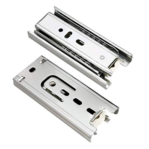 3-fold Full Extension Ball Bearing Drawer Slides 4.5cm Width Drawer Slides Rail 1 Pair (4 Inch) - size: 4 Inch