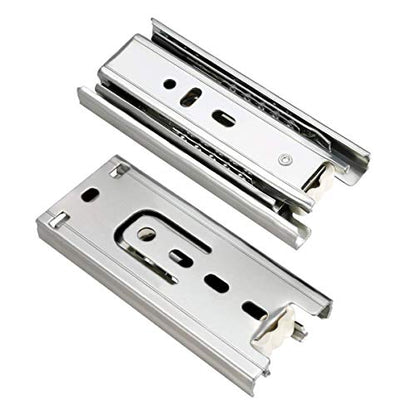 3-fold Full Extension Ball Bearing Drawer Slides 4.5cm Width Drawer Slides Rail 1 Pair (4 Inch) - size: 4 Inch