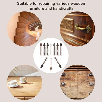 uxcell Wood Filler Stick, 3 Pcs Wax Sticks Wood Touch Up Markers - color: Black/Oak/Chestnut