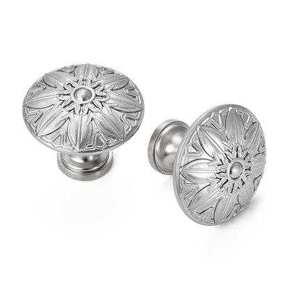 10Pcs Round Cabinet Knobs 1-1/4 Inch Brushed Nickel Knob for Kitchen Drawer - color: Brushed Nickel, size: Dia 1.25 inch