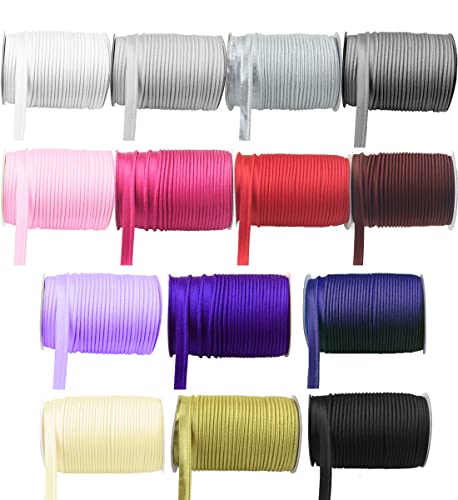1/8 inch 3mm Cord-Edge Piping Satin Trim, Lip Cord Piping by the Yard, Trim for Clothing Pillows, Lamps, Draperies (Lavender, 30 Yards) - size: 30 yards, style: Lavender