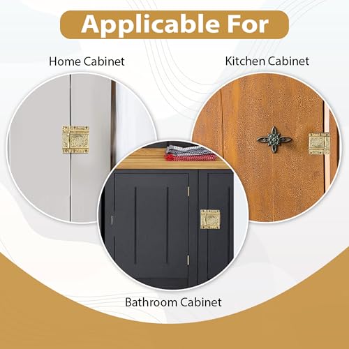 Cabinet Latch, Ideal for Cabinet Closet Kitchen Doors, Antique Cabinet Latch Polished Brass Finish (1, Polished Brass Finish) - color: Polished Brass Finish