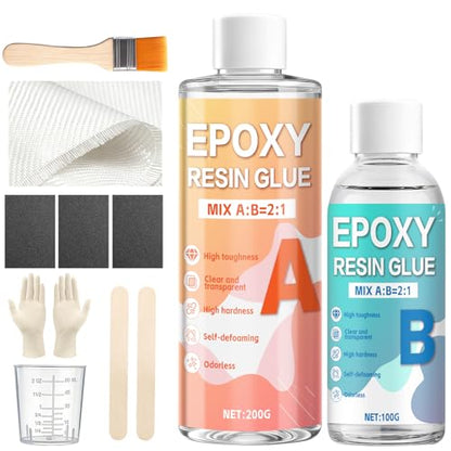 Fiberglass Repair Kit, Anti Sagging Formula, No Drip Run During Curing