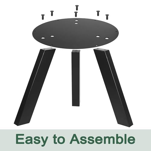 NXN-HOME 19 inch Round Plate Table Base Legs, Coffee Table Legs, Bench Metal Legs, Mid Century Home DIY Projects Black Furniture Legs(19”H x 14”W) - size: 19 inches - Round