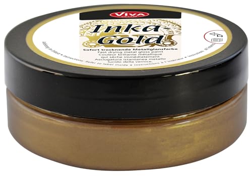 Viva Decor Inka Gold Gilding Wax2.3 oz (Golden Brown) - Wax-Based Metallic Polishing Paste. Quick-Drying Metal Shine, High Gloss Effects for DIY. Decor Paste for Wood, Clay & Terracotta - color: Golden Brown