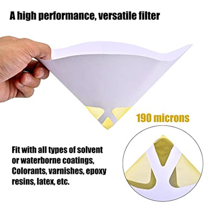 20 Gravity Spray Gun Filters Fine Mesh & 190 Micron Filter Paint Strainers