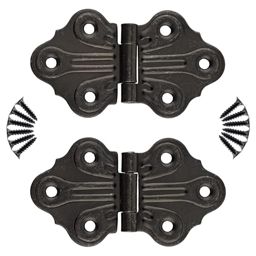 Oil Rubbed Bronze Butterfly Hinges - 2-7/8" x 1-11/16" - Pack of 2 - Decorative Surface Mount Hinges for Cabinet Doors, Cupboards and Boxes - UA-264-HOB (1) - color: Oil Rubbed Bronze