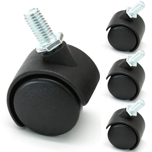 Murtenze 1 Inch Nylon Swivel Stem Caster Wheels, 4Pcs, M8 Thread - style: 1 Inch Stem