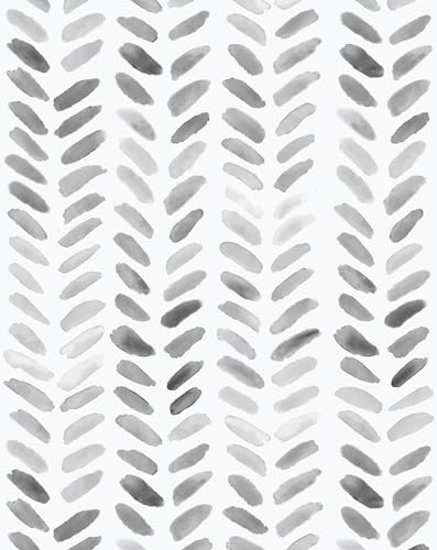 Sevalo Gray White Peel and Stick Wallpaper Boho Contact Paper 17.3”×393” - color: white and gray, size: 17.3" x 393"
