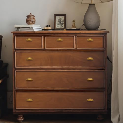 Ravinte Antique Brass Drawer Pulls Cabinet Cup Pulls 3 Inch 5 Pack - color: Antique Brass