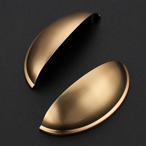 Ravinte Champagne Bronze Drawer Pulls Cabinet Cup Pulls 3 Inch 5 Pack - color: Champagne Bronze