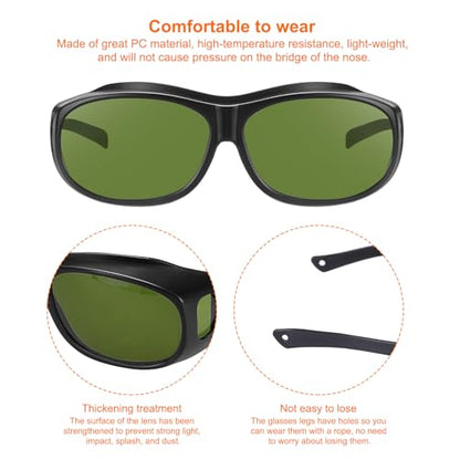 HARFINGTON Welding Safety Glasses IR PPE Protective Glasses Lens CE Certified Protective Welding Eyewear - color: Green, size: Shade 5