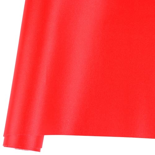 Ramya Smooth Solid Color Red Faux Leather Sheets 1Rolls 12"x 53" (30cm x 135cm),Faux Leather is Great for Handmade DIY Craft Projects, Bows,Leather Earrings (Red) - color: Red