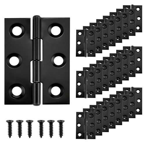 24 Pcs Small Door Hinges, 2 Inch Stainless Steel Mini Folding Butt Hinges - size: 2 Inch, 24Pcs