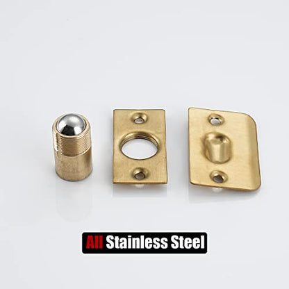 JQK Closet Ball Catch Door Hardware, Stainless Steel Catch Adjustable with Strike Plate, Gold Finish 2 Pack, HBC100-BG-P2 - color: Gold, size: Standard 2 Pack