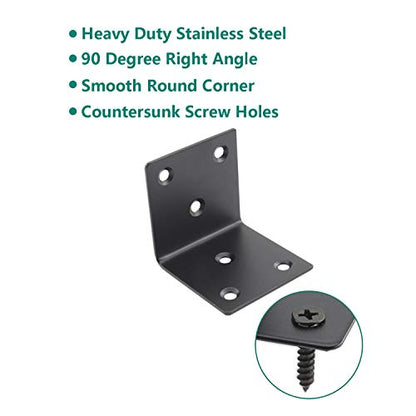 Heavy Duty Stainless Steel Corner Bracket,ULIFESTAR L Shaped Shelf Bracket 90 Degree Corner Brace Large Joint Right Angle L Bracket for Furniture Wood Cabinets Shelves (50x50x50mm) - size: 50*50*50mm