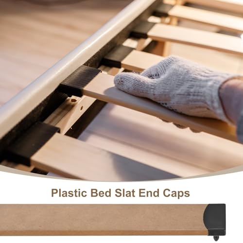 uxcell 12 Pcs 55mm x 9mm Plastic Bed Slat End Caps, Bed Slat Cover Black - color: Black, size: 55mm x 9mm