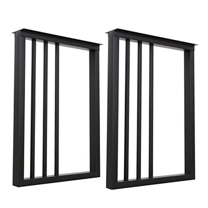 Metal Table Legs 28''Hight 20'' Wide Black Heavy Duty Furniture Legs for DIY Coffee Table Modern Desk Legs Industrial & Rustic Duty Square Tube Desk Legs Set of 2 (28X20 inch) - size: 28X20 inch