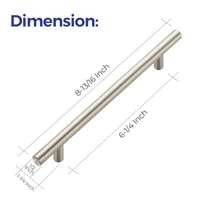 Ravinte Brushed Nickel Cabinet Handles 8-13/16"Length,6-1/4" Hole,10 Pack - size: 8-13/16 Inch（6-1/4 Inch Hole Center）