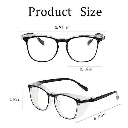 Safety Glasses for Men Women, Anti Fog Safety Goggles Comfortable Blue Light Blocking UV Protective Adult Nurse - color: Black 1pack