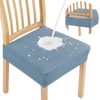 Smiry Waterproof Seat Covers for Dining Room Chairs, Set of 2 - color: Airy Blue, size: Set of 2