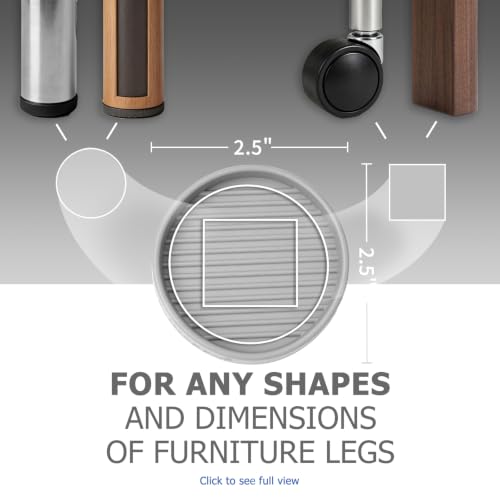 Non Slip Furniture Pads for Hardwood Floors -Yelanon 8Pcs 2.5” Coasters Cup - color: 8pcs2.5"round Gray