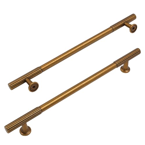 Amerdeco 10 Pack Antique Brass Cabinet Pulls 10" - color: Antique Brass, size: 10"/254MM