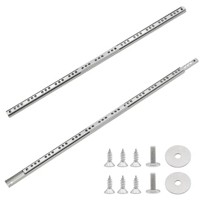 2Pcs 438mm/17.24" Silver Stainless Steel Drawer Slides (1 Pair) - size: 438mm/17.24"