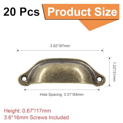 20pcs Antique Bronze Cup Drawer Pulls, Bin Cup Pulls Knobs - color: Bronze, size: 20pcs-Large