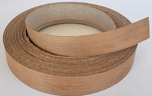 Edge Banding-EBQuick-Real Un-Finished Wood Veneer Tape, Sanded Perfectly, Pre-Glued with Hot Melt Adhesive, Easy Application Iron-On. Flexible, 13/16” Wide-Made in USA. (Cherry-UF-250' LF Roll) - color: Cherry-UF-250' LF Roll