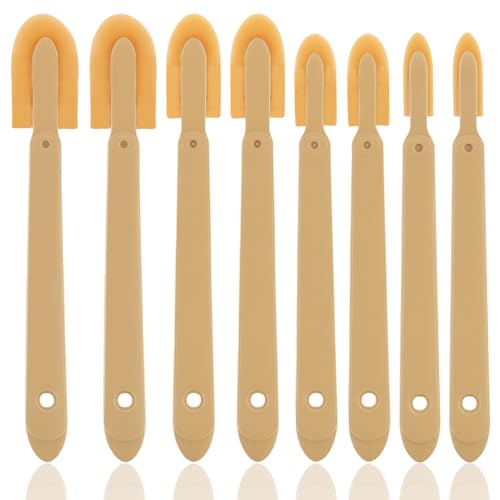 8 Pcs Silicone Caulking Caulk Finishing Tool, Spreader Spatulas Applicator Rubber Tools Caulk Smoothing Tool Grout Caulk Applicator Tool for Bathrooms, Kitchens, Toilet, Ceramic Tiles(4 Size)