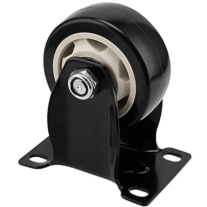 Set of 8 Swivel Caster Wheels, 3 Inch Heavy Duty Plate Caster Wheels, 4 Locking, 4 Fixed Double Ball Bearing Replacement Casters for Furniture, Carts, 200 Lbs Each Wheel, Black