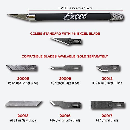 Excel Blades K18 3-Pack Soft Grip Hobby Craft Knives, #11 Blades, Blue